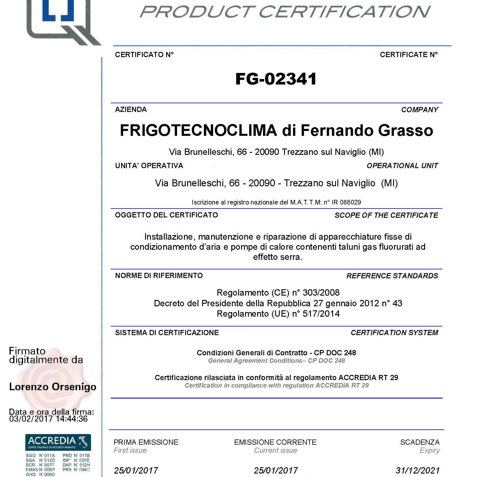 certificato-prodotto-frigotecnoclima